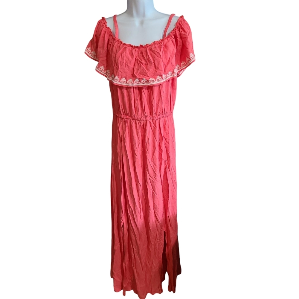 ARTISAN off shoulder ruffle maxi dress L